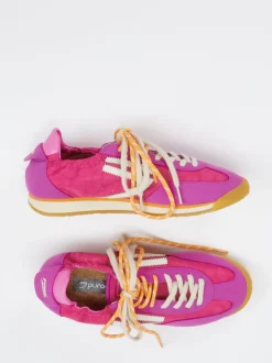 Puraai – Retro-Sneaker aus Velour und Textil Pink