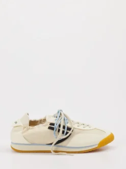 Puraai – Sneaker aus Velour und Textil cremeweiß