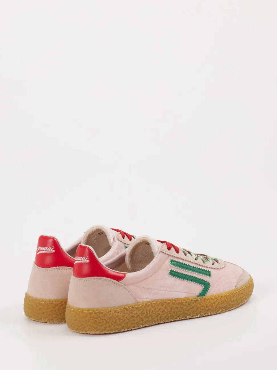 Puraai – Sneaker aus Velours/Textil in Blassrosa
