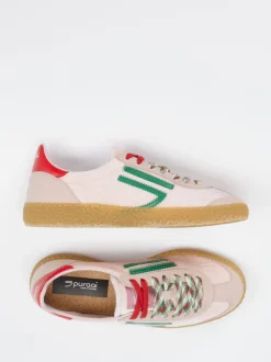Puraai – Sneaker aus Velours/Textil in Blassrosa