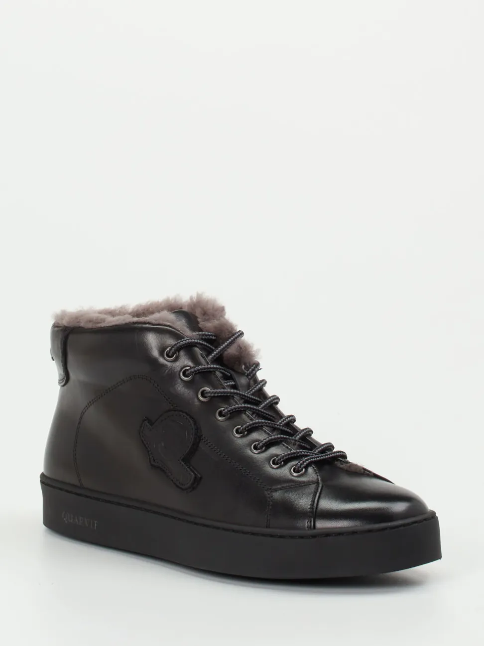 Quarvif – High-Top-Sneaker aus Kalbleder schwarz