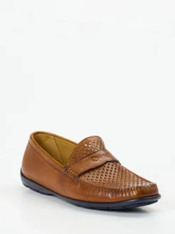 Quarvif – Loafer aus Elchleder cognacfarben