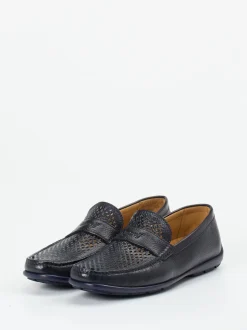 Quarvif – Loafer aus geprägtem Leder in Blau