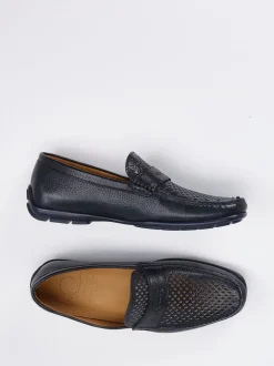 Quarvif – Loafer aus geprägtem Leder in Blau