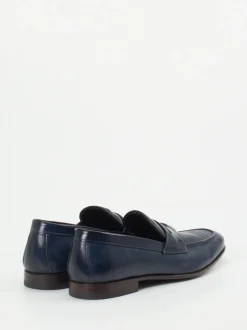 Quarvif – Penny Loafer aus Pferdeleder Nachtblau