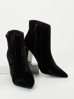 Ralph Harrison – Ankle Boots aus Samt-Textil Schwarz