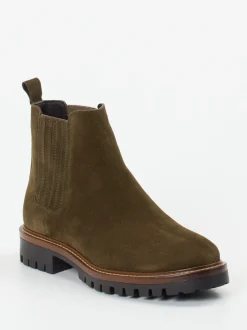 Ralph Harrison – Chelsea Boots aus Veloursleder olivgrün