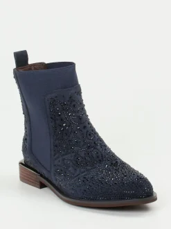 Ralph Harrison – Chelsea Boots aus Veloursleder Dunkelblau