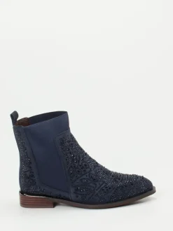 Ralph Harrison – Chelsea Boots aus Veloursleder Dunkelblau