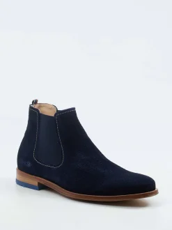 Ralph Harrison – Chelsea Boots aus Veloursleder Blau