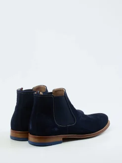 Ralph Harrison – Chelsea Boots aus Veloursleder Blau