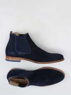 Ralph Harrison – Chelsea Boots aus Veloursleder Blau