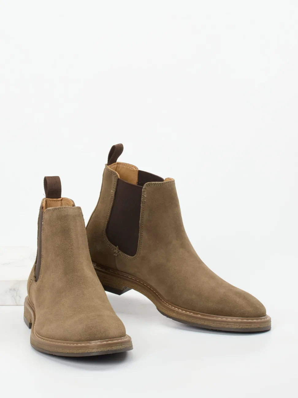 Ralph Harrison – Chelsea Boots aus Veloursleder sandbraun