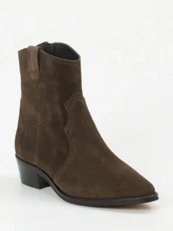 Ralph Harrison – Cowboyboots aus Veloursleder dunkelbraun