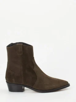 Ralph Harrison – Cowboyboots aus Veloursleder dunkelbraun