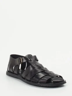 Ralph Harrison – Fischersandalen aus Kalbleder schwarz