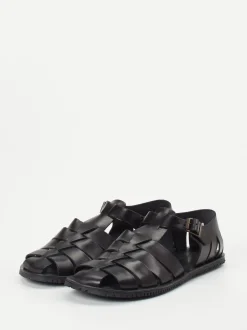 Ralph Harrison – Fischersandalen aus Kalbleder schwarz