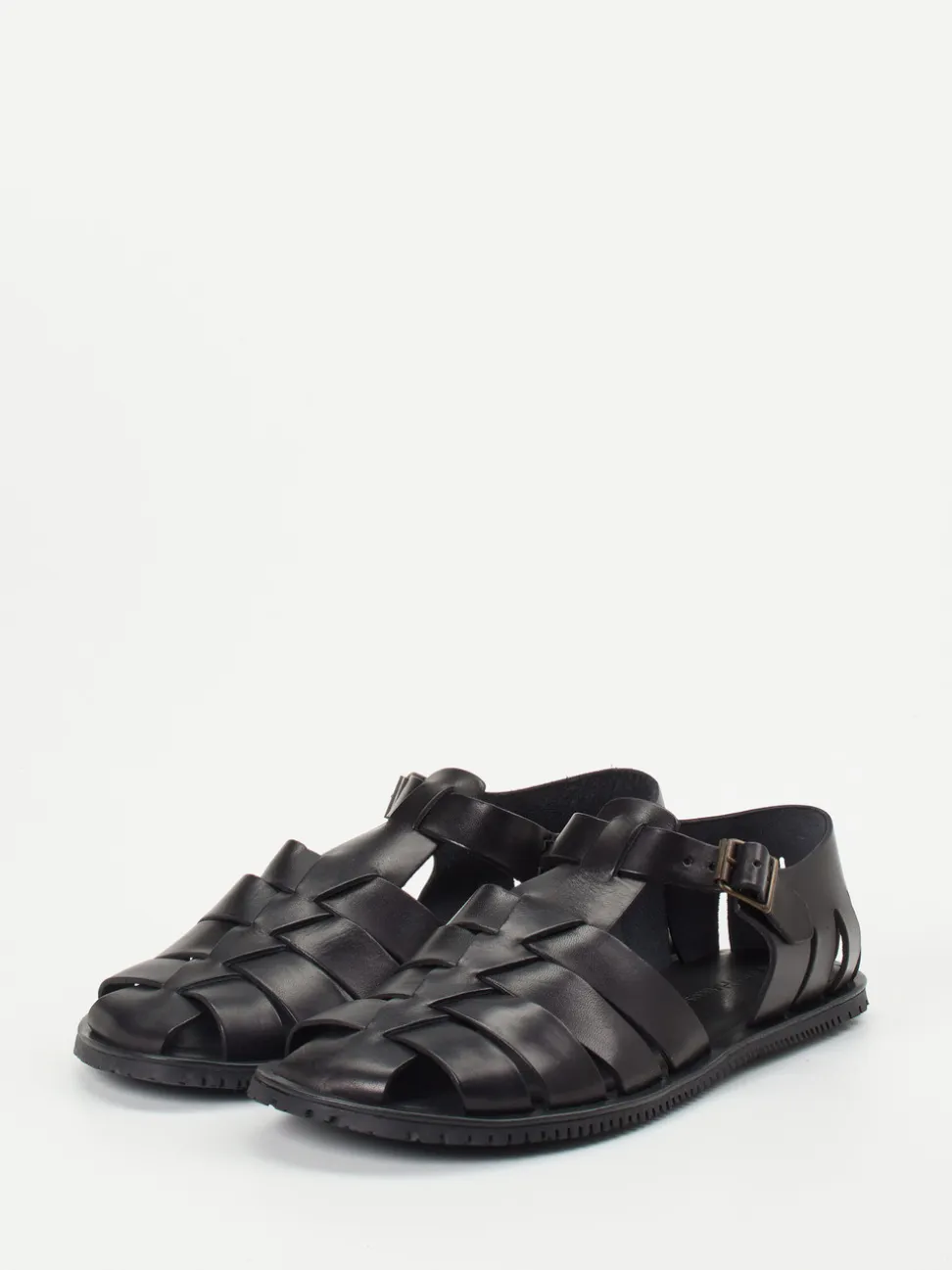 Ralph Harrison – Fischersandalen aus Kalbleder schwarz