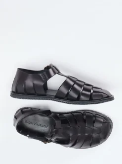 Ralph Harrison – Fischersandalen aus Kalbleder schwarz
