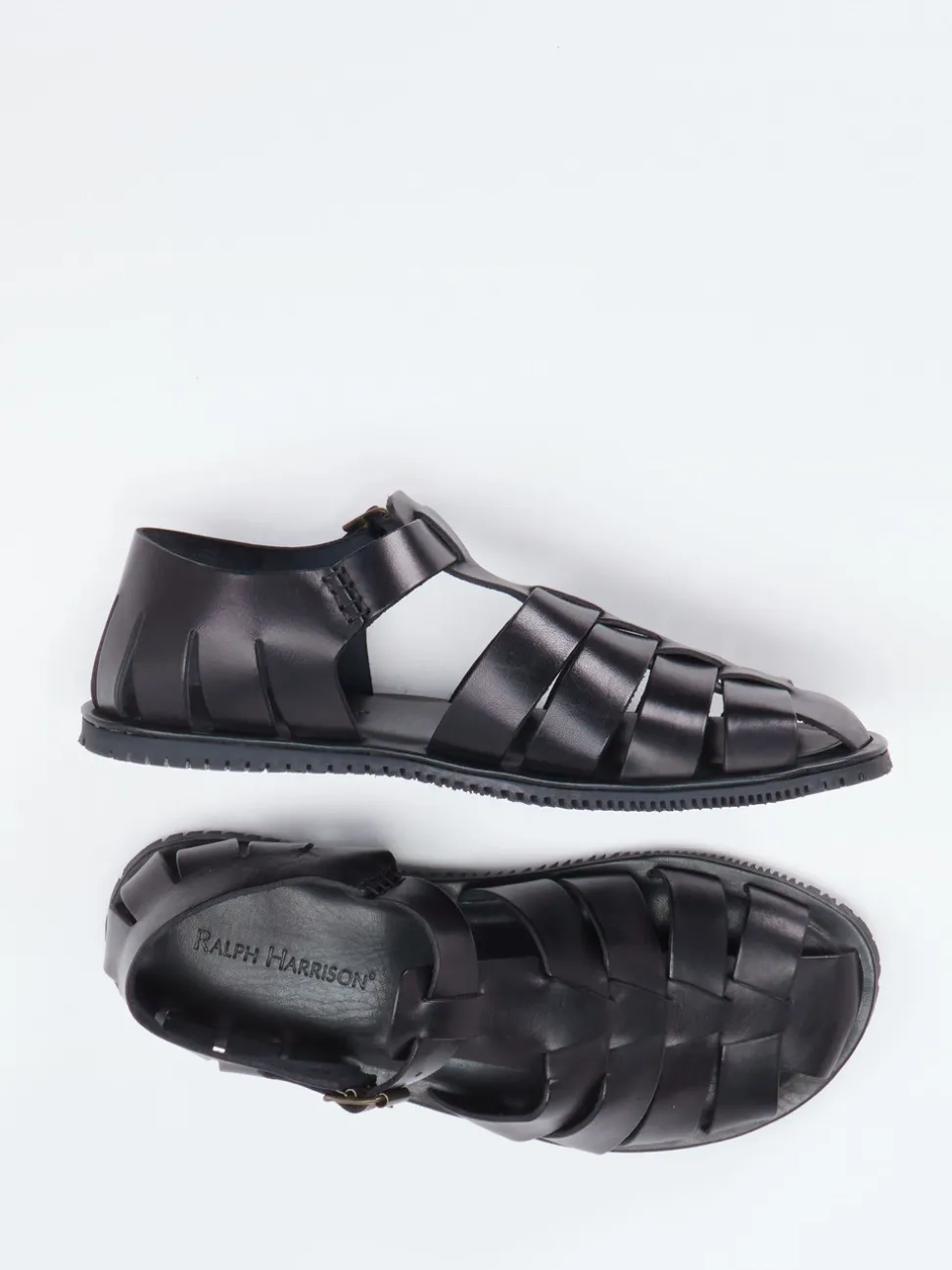 Ralph Harrison – Fischersandalen aus Kalbleder schwarz