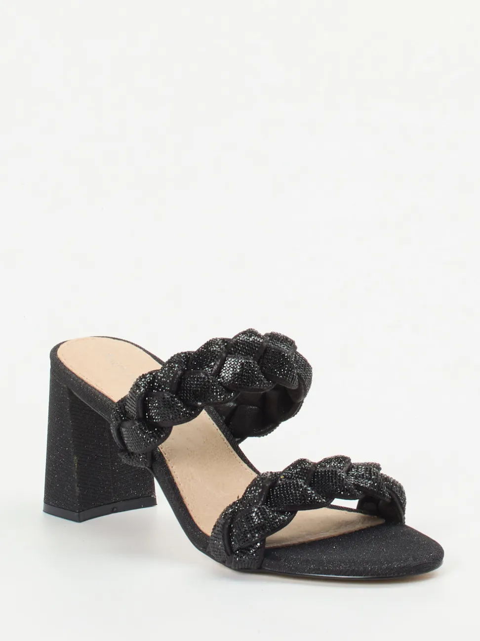 Ralph Harrison – High Heel Mules aus Textil in Schwarz