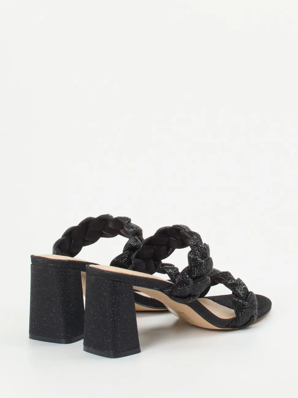 Ralph Harrison – High Heel Mules aus Textil in Schwarz