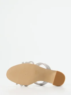 Ralph Harrison – High Heel Mules aus Metallicleder Silber