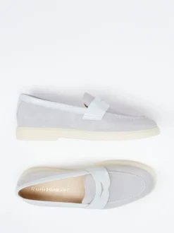 Ralph Harrison – Loafer aus Veloursleder Hellgrau