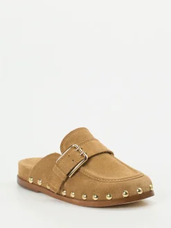 Ralph Harrison – Loafer-Mules aus Veloursleder Sandbeige