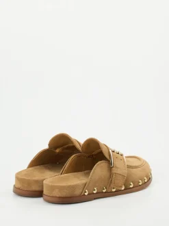 Ralph Harrison – Loafer-Mules aus Veloursleder Sandbeige