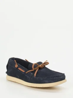 Ralph Harrison – Mokassin-Slipper aus Veloursleder Blau