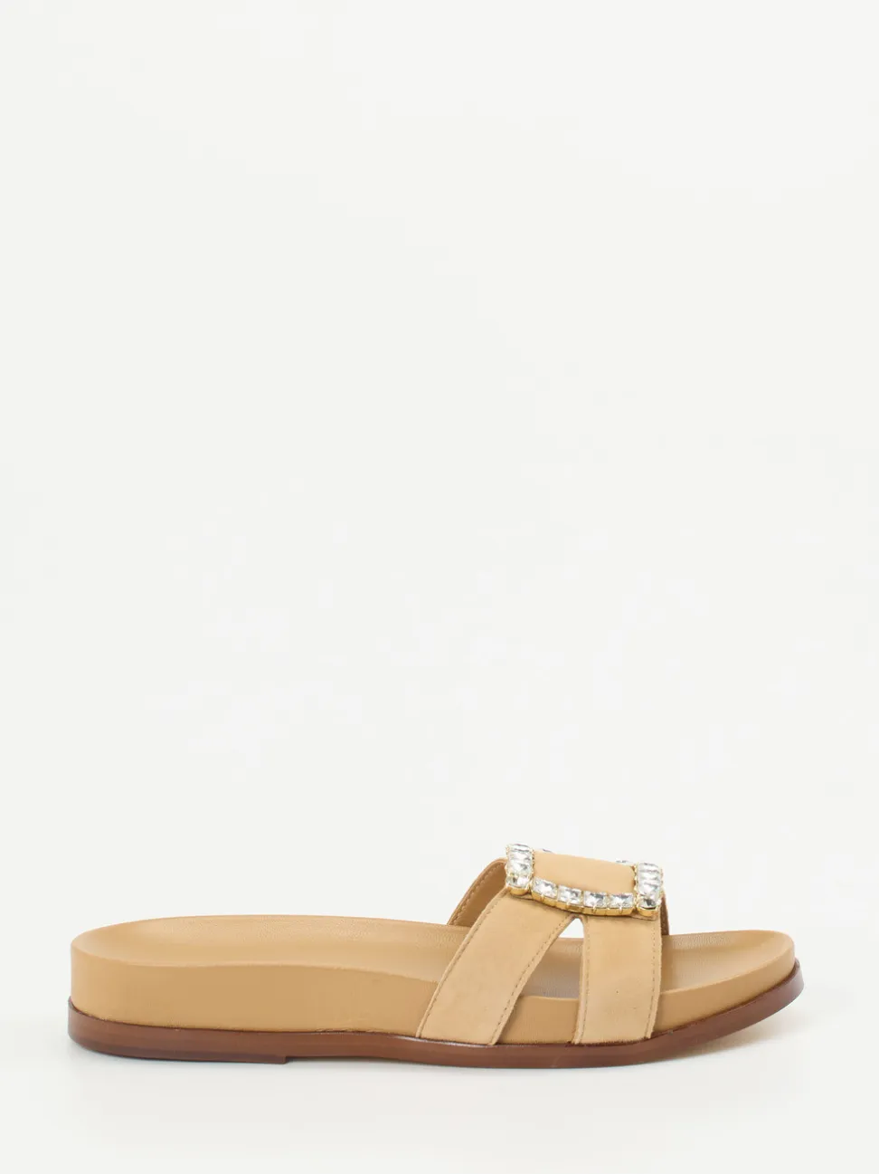 Ralph Harrison – Pantolette aus Veloursleder beige