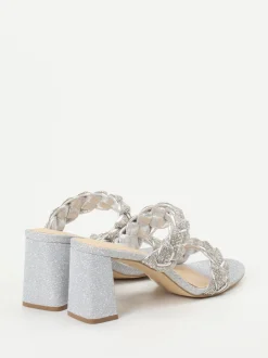 Ralph Harrison – Pantolette aus Textil in Silber