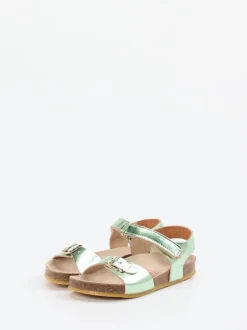 Ralph Harrison – Sandalen aus Metallic-Synthetik mintgrün