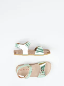 Ralph Harrison – Sandalen aus Metallic-Synthetik mintgrün