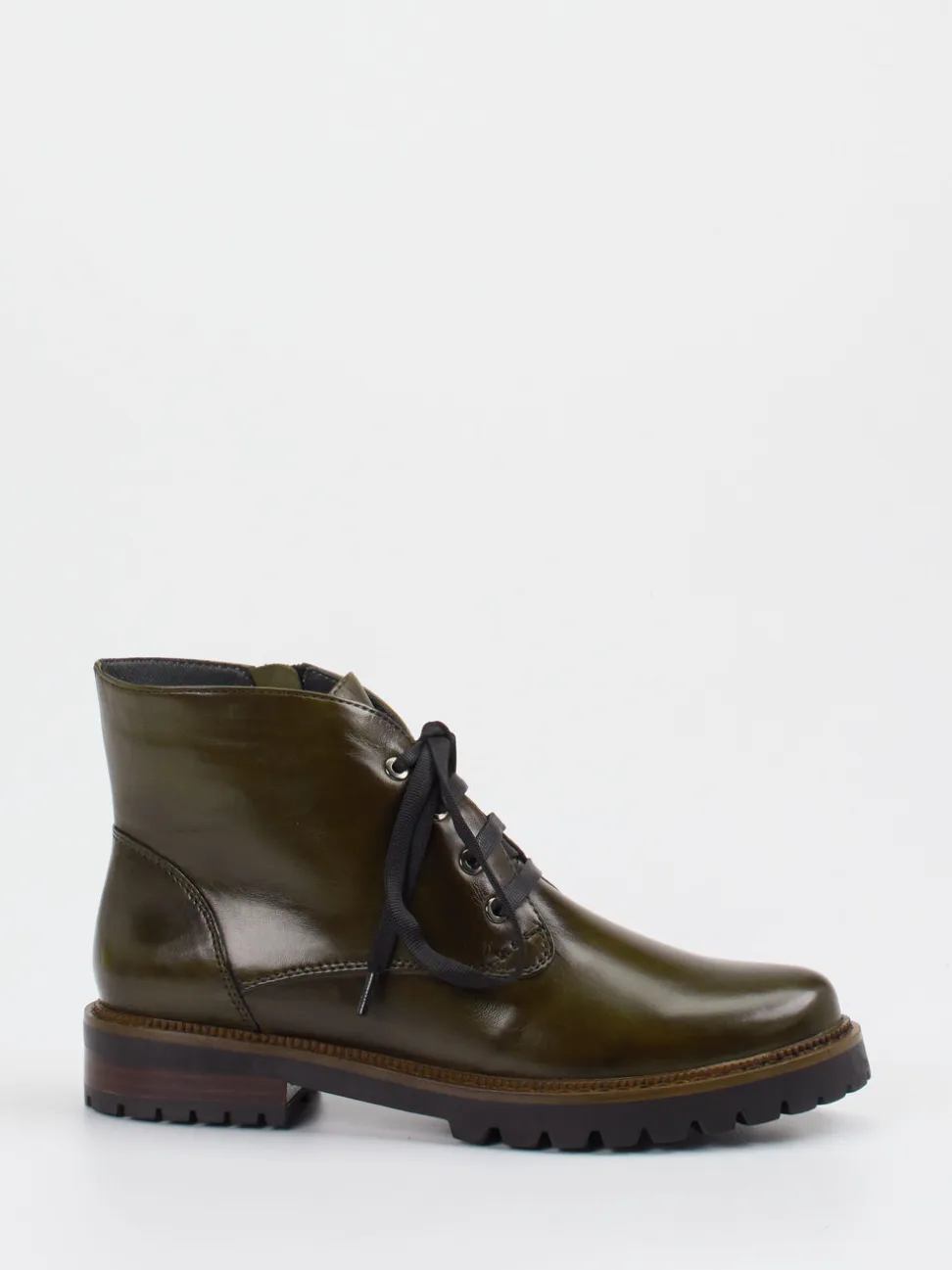 Ralph Harrison – Schnürstiefelette aus Lammleder Olivgrün