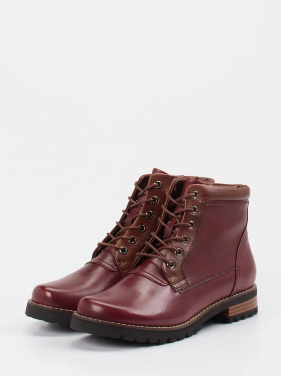 Ralph Harrison – Schnürstiefelette aus Lammleder bordeaux