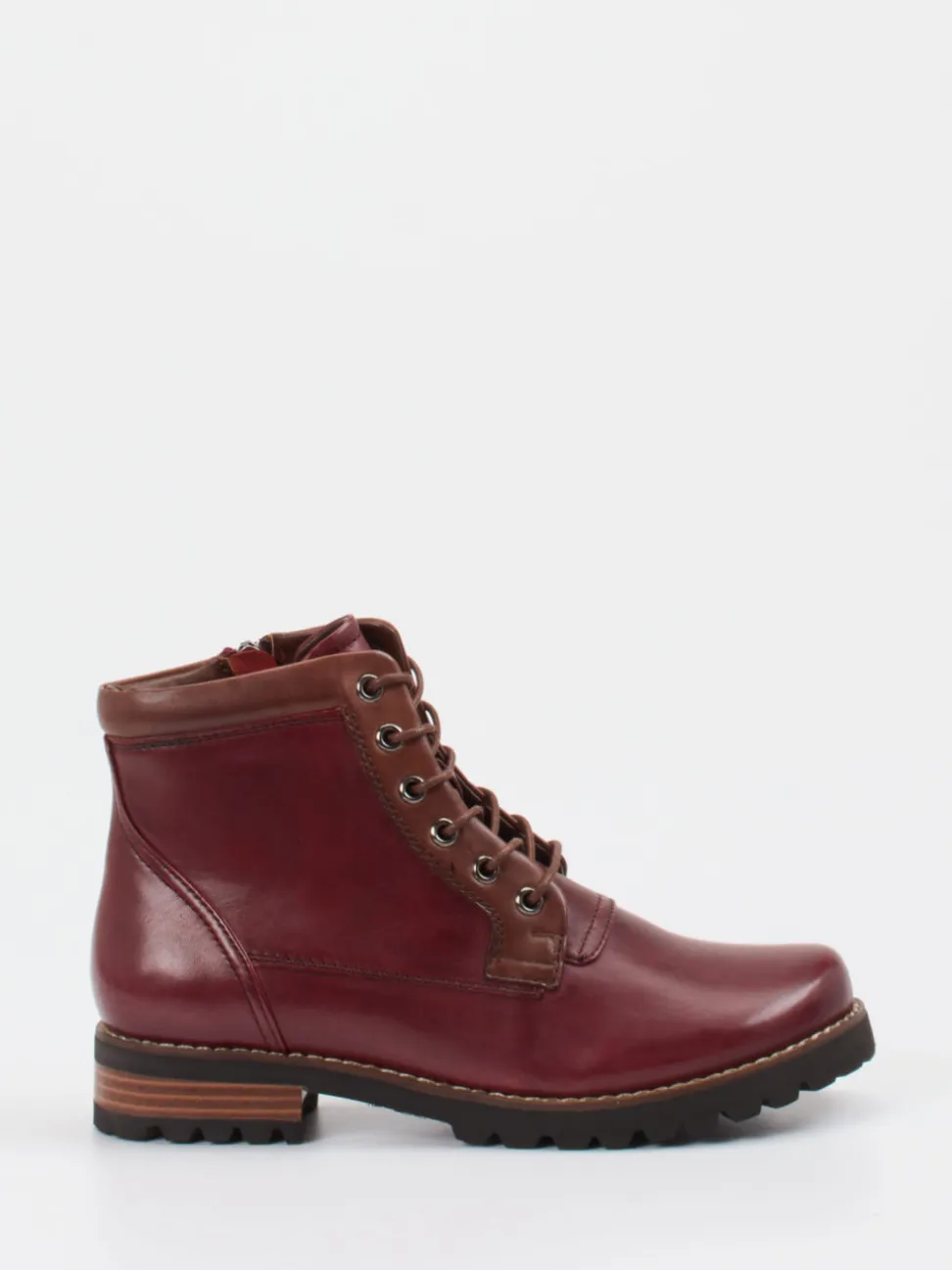 Ralph Harrison – Schnürstiefelette aus Lammleder bordeaux