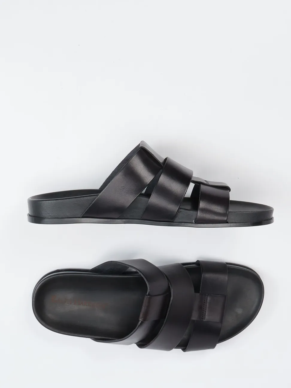 Ralph Harrison – Slides aus Kalbleder schwarz