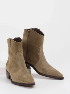 Ralph Harrison – Stiefeletten aus Veloursleder sandbeige