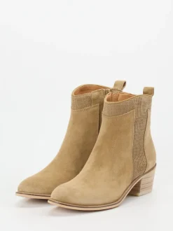 Ralph Harrison – Stiefeletten aus Veloursleder sandbeige