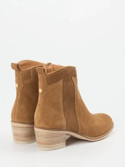 Ralph Harrison – Stiefelette aus Veloursleder Cognac