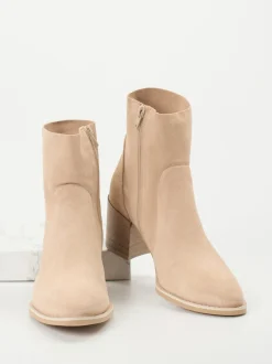 Ralph Harrison – Stiefeletten aus Veloursleder beige