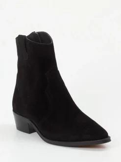 Ralph Harrison – Western-Stiefelette aus Veloursleder schwarz