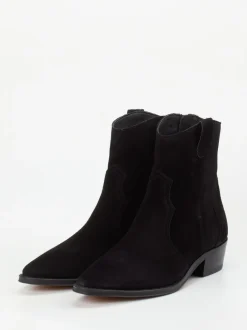 Ralph Harrison – Western-Stiefelette aus Veloursleder schwarz