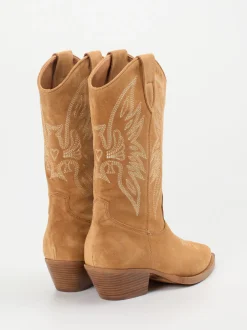 Ralph Harrison – Westernstiefel aus Veloursleder cognac