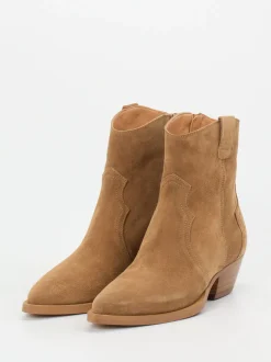 Ralph Harrison – Western-Stiefelette aus Veloursleder Cognac