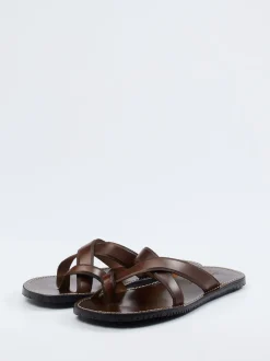 Ralph Harrison – Zehensteg-Sandalen aus Kalbleder braun