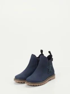 Ralph Harrison Classic – Chelsea Boots aus Nubukleder Dunkelblau