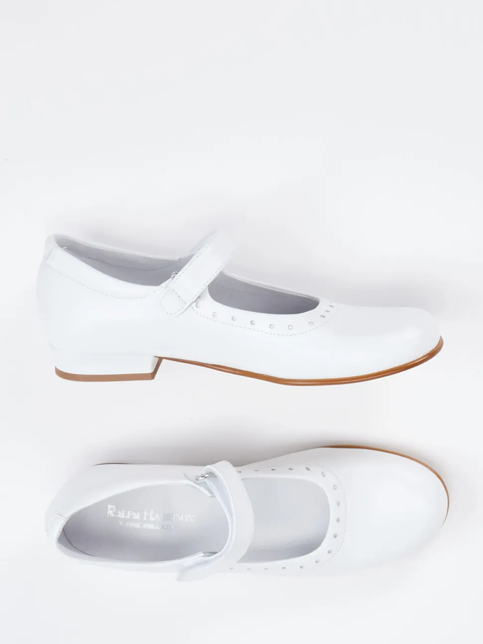 Ralph Harrison Classic – Mary Janes aus Kalbleder Weiß